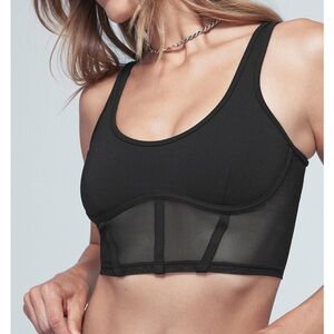 Alo Airbrush Mesh Corset Tank - Black